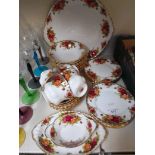 Royal Albert Old Country Roses - 34 pieces including cereal bowls, large serving plate etc. all