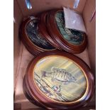 A collection of framed Bradford Exchange plates, depicting fresh water fish, with certificates.