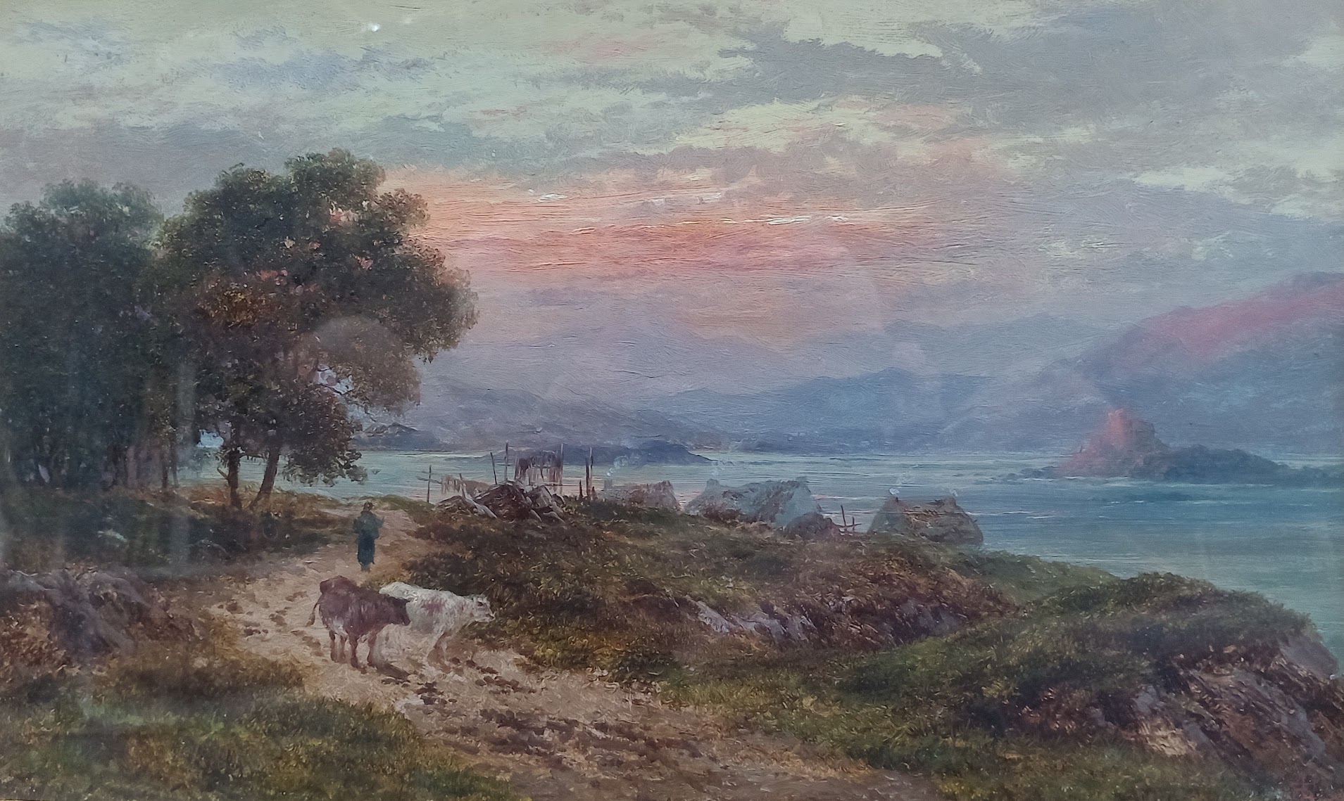 Monogrammed JB, a pair of late 19th century landscapes, oil on canvas, 42cm x 26cm, glazed and - Image 2 of 7