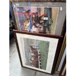 Horse racing - Sir Alfred Munnings "Study for the start of the Cambridgeshire", framed and glazed.