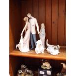 5 Lladro items including a ‘Happy Anniversary’ figure 32cm high (one finger a/f), Polar Bear etc.