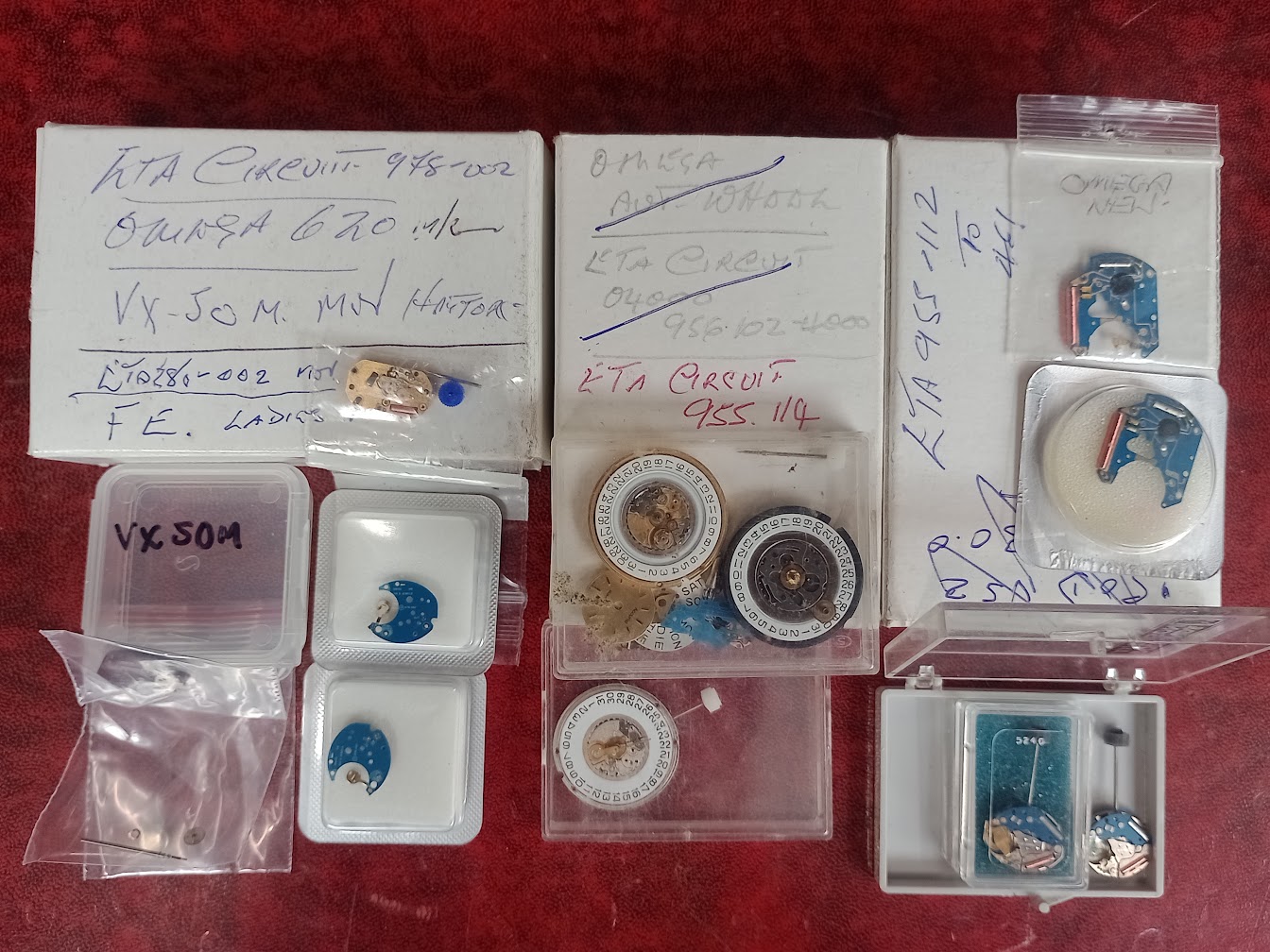 A tin of assorted watch parts including Omega, ETA etc. - Image 3 of 6