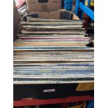 A box of LPs.