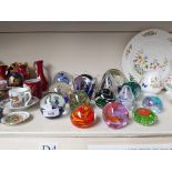 15 glass paperweights including Teign Valley Glass, Caithness etc.