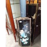 Six wooden panels with oriental mother of pearl design.