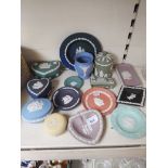 Wedgwood jasper wares - 15 items in 9 different colours including primrose, terracotta, teal,