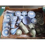 Wedgwood jasper wares - 25 items in blue and green