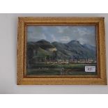 Early 20th century Continental School, oil on board, 26cm x 19cm, indistinctly signed, glazed and