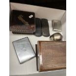 A box of smoker's paraphernalia to include boxes, lighters, etc.