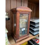 A German Gustav Becker for BHA torsion clock with key, in oak and glass case - no lead / string