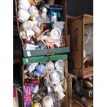 2 boxes of mixed ceramics, glass etc. including Wedgwood, Masons, Country Artists etc.