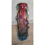 A Czech pulled glass vase, height 31cm.