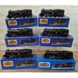 Six Hornby Dublo 00 gauge 3-rail EDL18 tank locomotives B.R. (4 x no.80054, 2 x no.80033), in