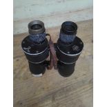 A pair of German WWII Kriegsmarine binoculars, by E Leitz Wetzlar, 7x50, serial number 302664.