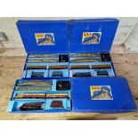 Three Hornby Dublo 3-rail boxed train sets to include 2 x EDP1 & 1 x EDP2.