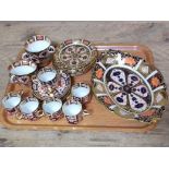 A trio of Royal Crown Derby Imari pattern porcelain, 24 pieces.