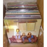 A collection of 70s rock LPs, over 70 including Crosby, Stills & Nash, Bob Dylan, Leonard Cohen,