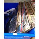 A box of approx. 30 rock and pop LPs, circa 1970s, including King Crimson etc.