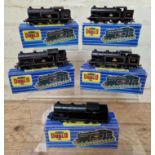 Five Hornby Dublo 00 gauge 3-rail 3217 0-6-2 tank locomotives B.R. no.69567, in associated boxes.