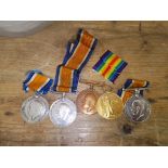 5 various WW1 medals to include one merchant navy example.