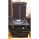 A full HiFi system system comprising Denon Radio, Marantz amplifier, Denon cassette player,