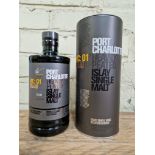A bottle of Port Charlotte heavily peated Islay single malt scotch whisky MC:01 2009, sealed, with