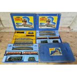 Three Hornby Dublo 3-rail boxed train sets to include EDP11, EDP12 & EDG18.