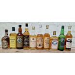 10 bottles of assorted scotch whisky to include Isle of Skye blended 8, Cameron Brig, Glen Rosie,