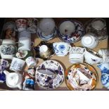 Assorted cabinet china, mainly English 19th Century, various patterns.