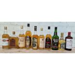 10 bottles of assorted scotch whisky to include Pig's Nose, Glen Rosie, King Way blended 18, Queen