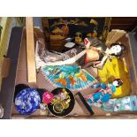 A box of assorted Oriental items.