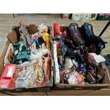 A collection of Barbie & Sindy toys including Barbie dolls, sindy horses & foal with tack,