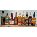 9 bottles of assorted whisky to include Glen Kella Manx, 3 x Kentucky Straight Bourbon (Kentucky