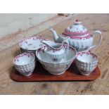 An English early 19th century Newhall type porcelain tea service.