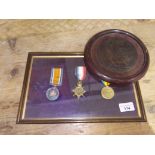 WWI trio and death plaque awarded to John Duerden.