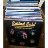 A box of LPs.