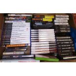 A box of various video games Playstation, PS2, Megadrive, Nintendo DS, Xbox and PC together with a
