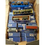 A box of approx. 60 assorted Hornby Dublo boxed rolling stock items to include capaity wagon, tube