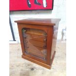 A late Victorian specimen cabinet, interior drawers with arched glazed door, labelled 'Watkins &