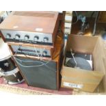 Vintage Hi-Fi comprising a Leak Stereo 70 amplifier, a Leak tuner, a Thorens TD150 and another