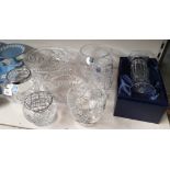 8 named quality crystal items - Edinburgh and Leith 22.5cm bowl, boxed Stuart vase, Waterford,