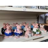 10 Nat West pigs savings banks by Wade - all with stoppers