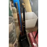 An Abbey Light match 3 piece fishing rod and a Daiwa 3 piece rod