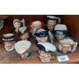 10 Royal Doulton miniature character jugs including Henry VIII (D6648), Catherine of Aragon (