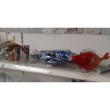 7 coloured glass fish