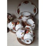 Royal Albert ‘Old Country Roses’ tea set with a further 6 plates 18cm diameter (27 pieces)