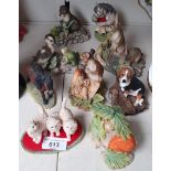 8 Border Fine Arts models together with a Thelwell pony figure ‘I forgive you’ by John Beswick
