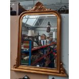 A modern gilt framed overmantle mirror, 90cm x 110cm.