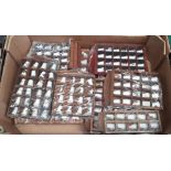 12 wooden display cases for thimbles with approximately 300 thimbles