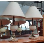 A pair of table lamps.